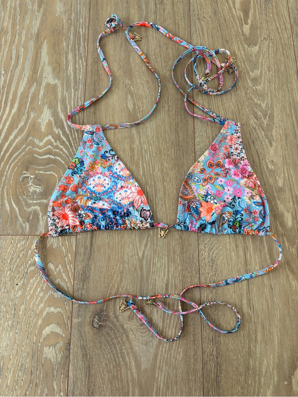 Kulani Kinis Floral Paisley Multi-Color Triangle Bikini - Picture 5 of 5